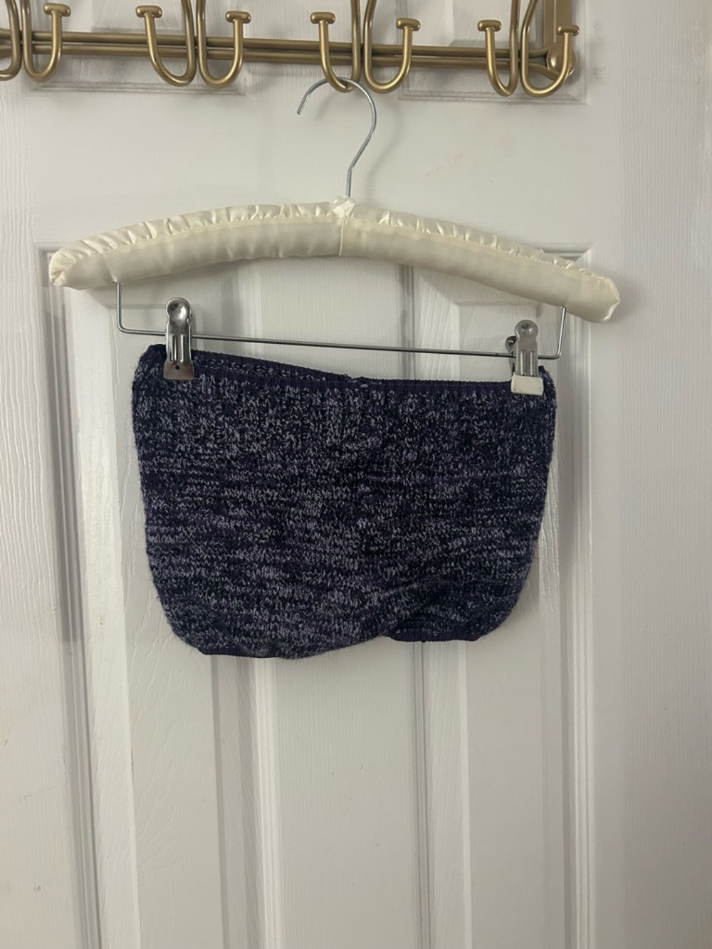 Knit Tube shorts in Heathered purple